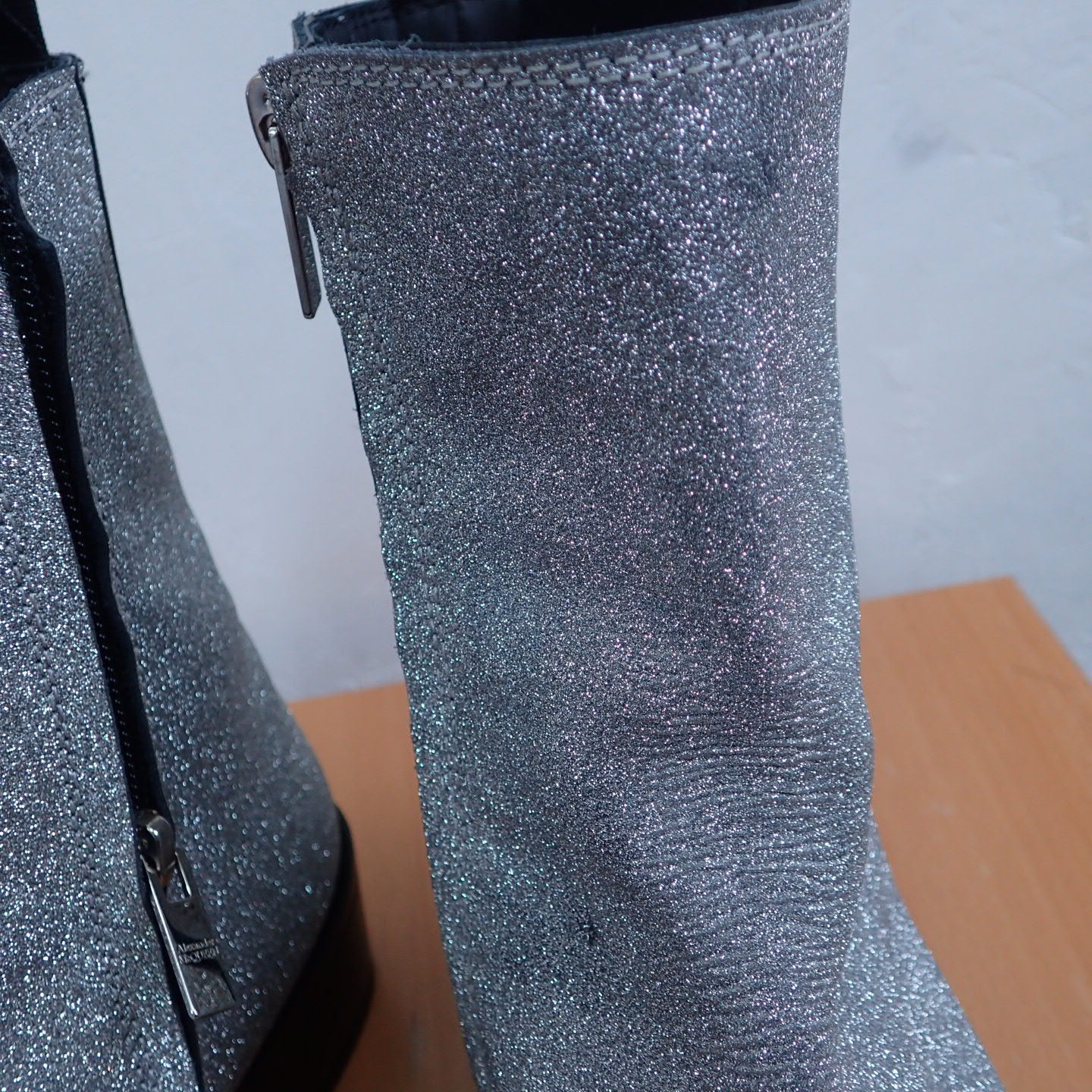 ALEXANDER McQUEEN Silver Heel Boots
