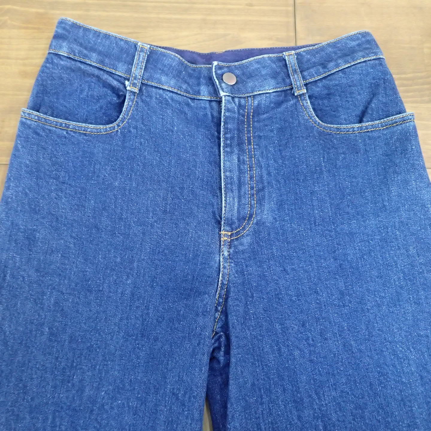STELLA McCARTNEY / ステラマッカートニー | デニム ストレッチ 再度切替 アシンメトリー プルオーバーブラウス | 38 | インディゴ | レディース ウィメンズ ジーンズ | ハイウエスト ボーイフレンド スキニー