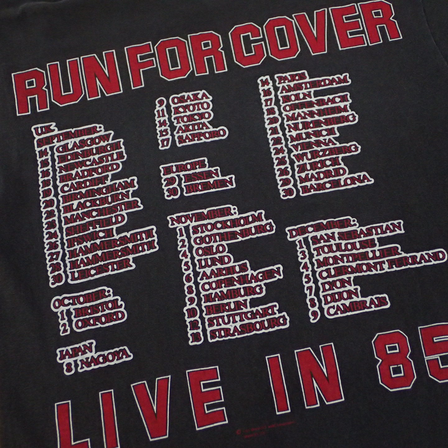 80s Gary Moore " Run for Cover Tee "