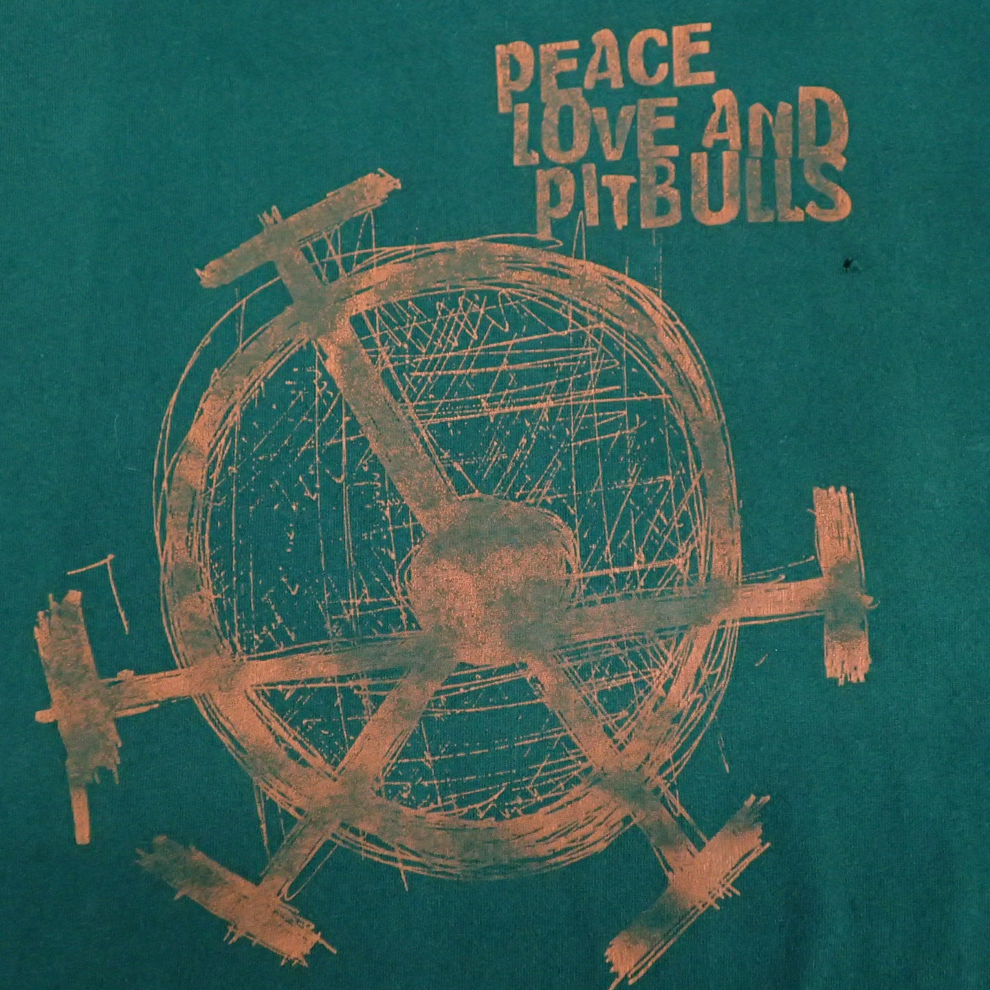 90s Peace , Love and Pitbulls " Animals Tee "