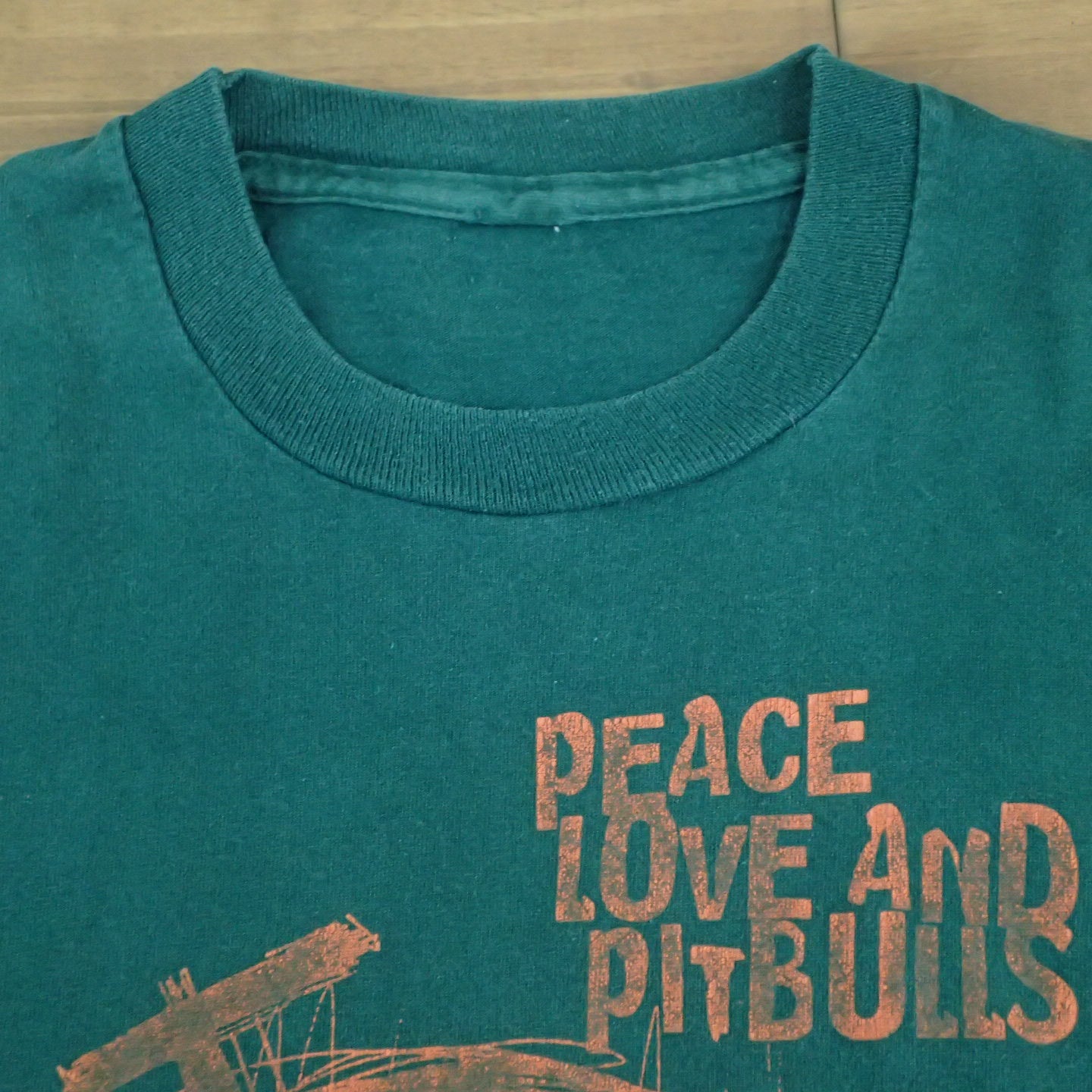 90s Peace , Love and Pitbulls " Animals Tee "