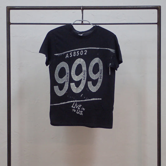 70s 999 T-shirt "Live in the US black Tee"