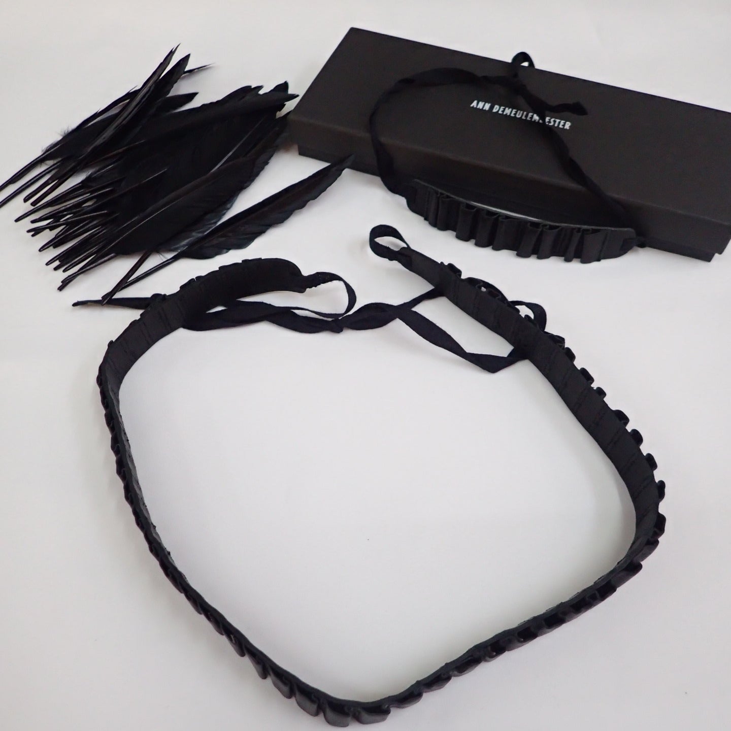 Ann Demeulemeester 2011 Fall Cartridge Feather Belt and Necklace