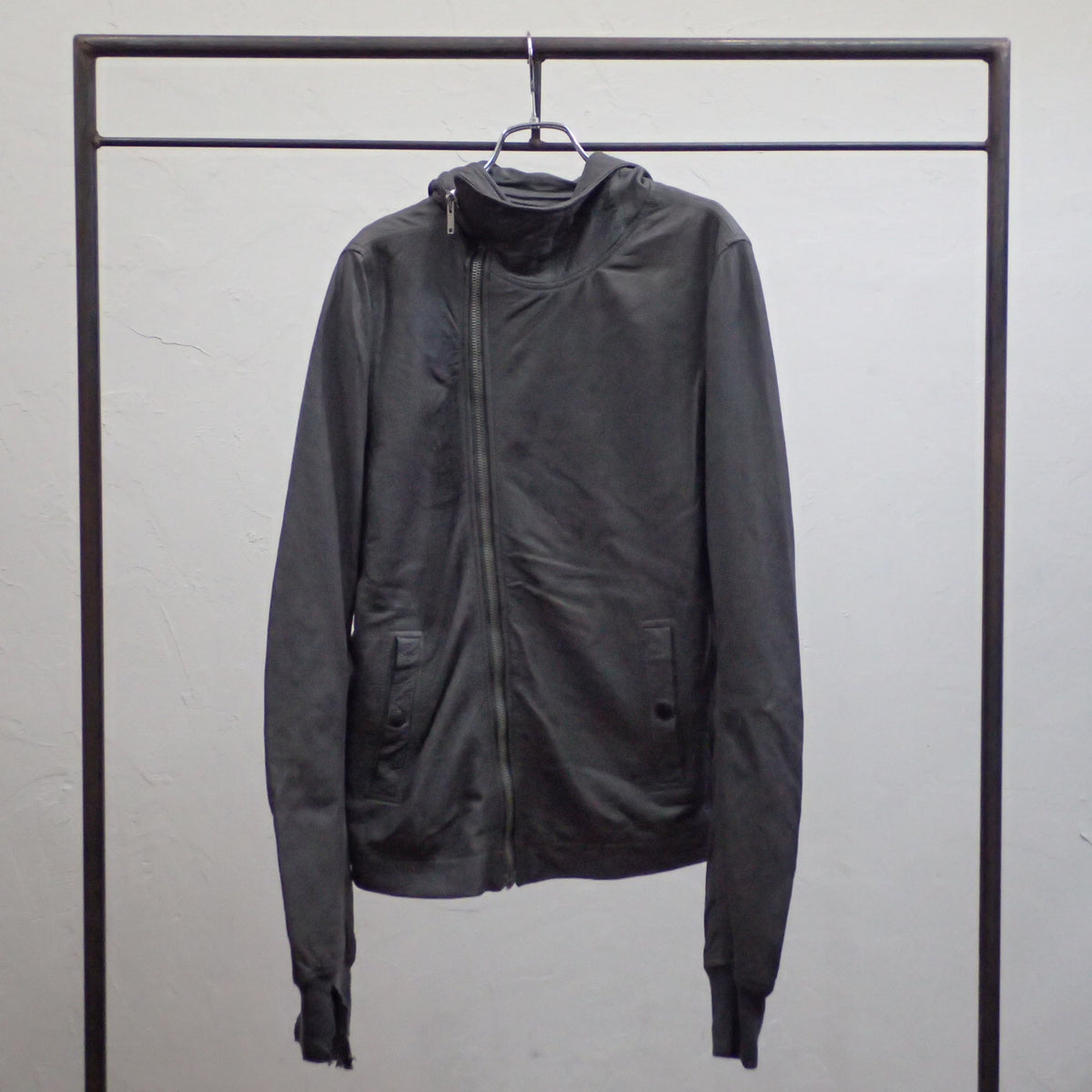 Rick Owens Hooded  Leather Jacket
