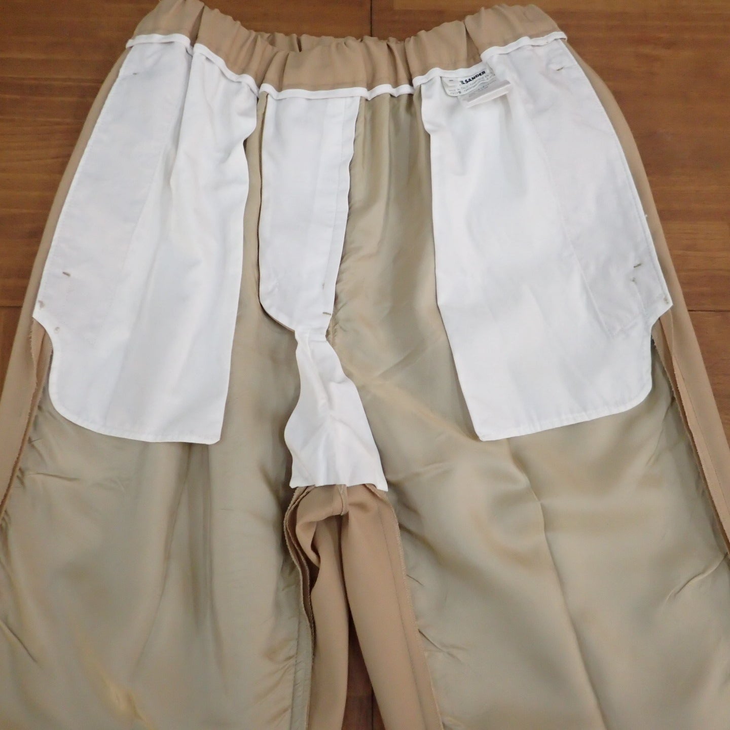 Jil Sander Tapered Trousers Beige Wool