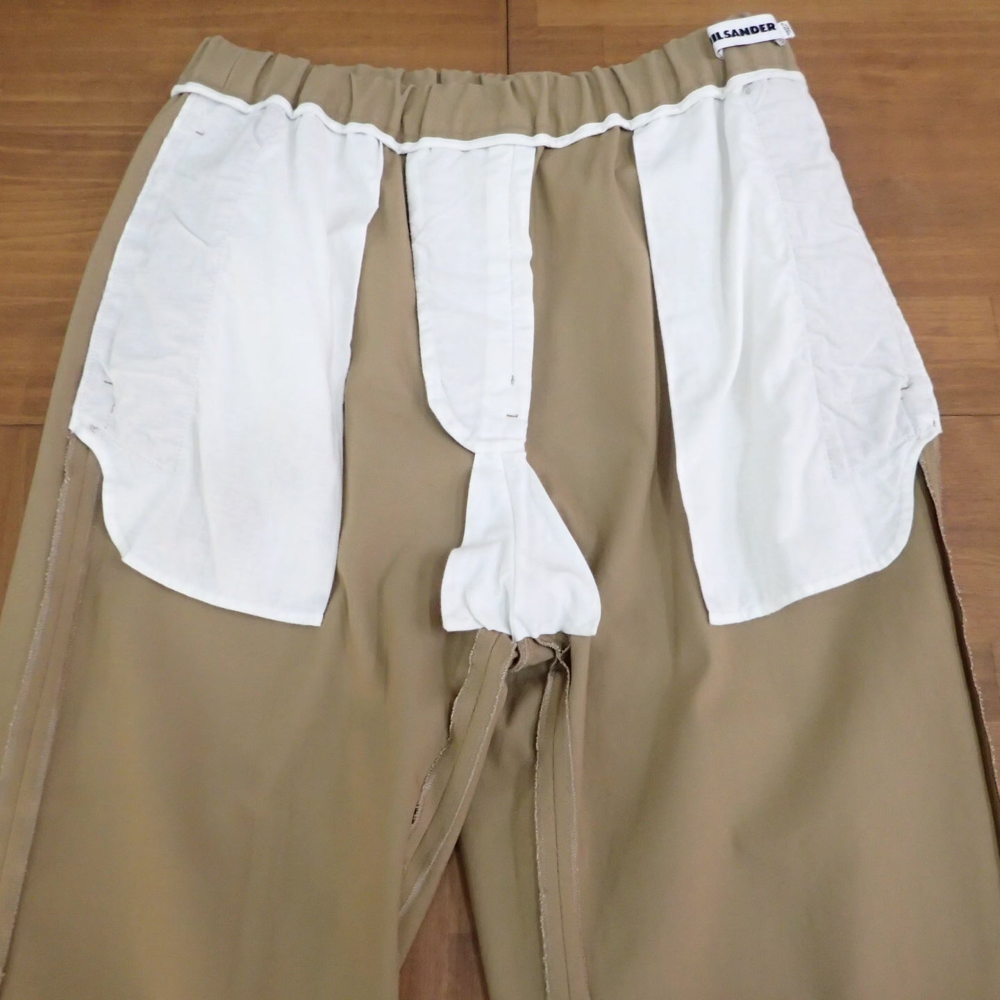 Jil Sander Tapered Trousers Beige Cotton