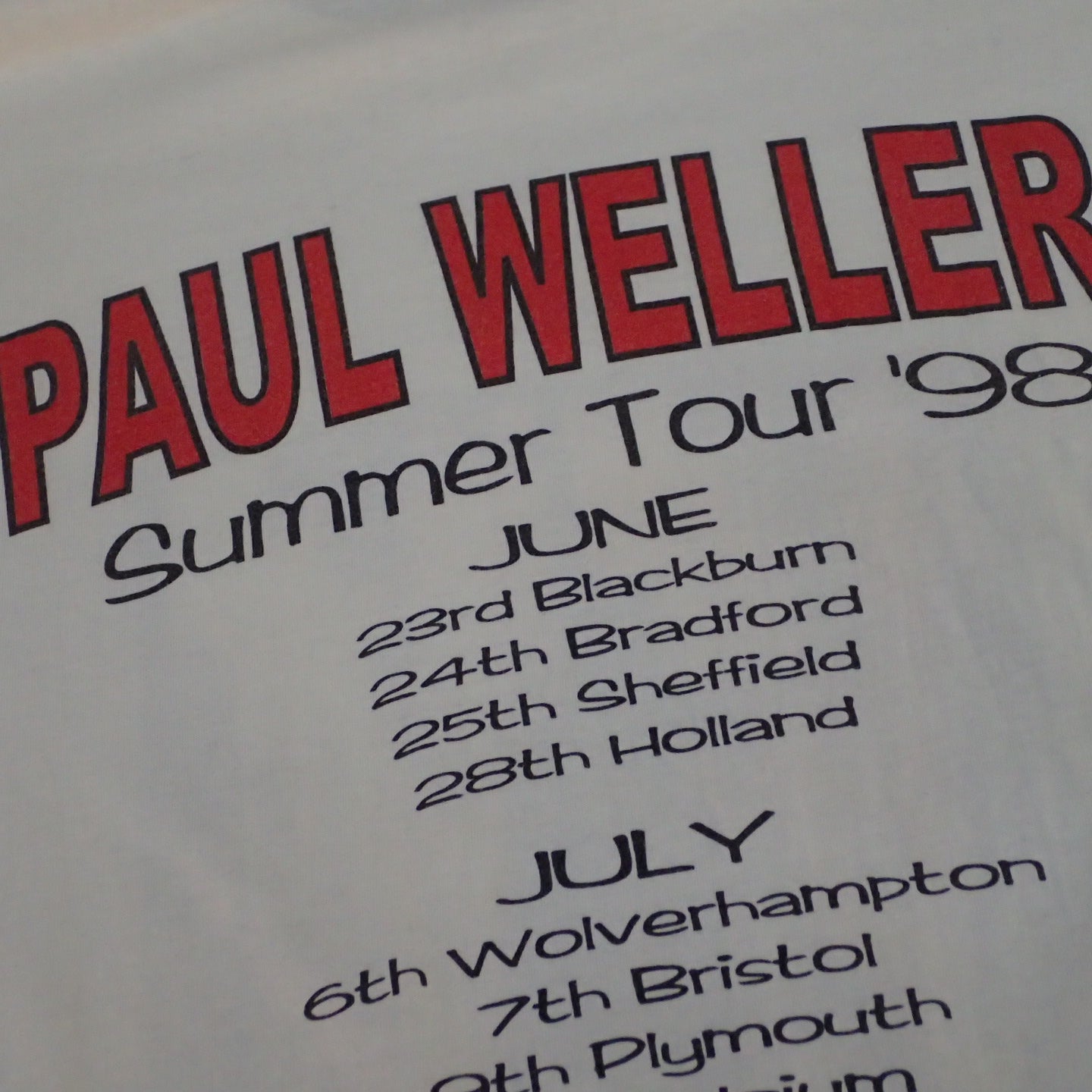 90s Paul Weller " 1998 tour Tee "