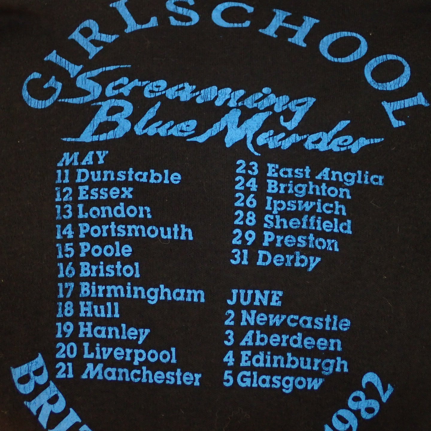 80s Girlschool T-shirt "Screaming Blue Murder Tee"