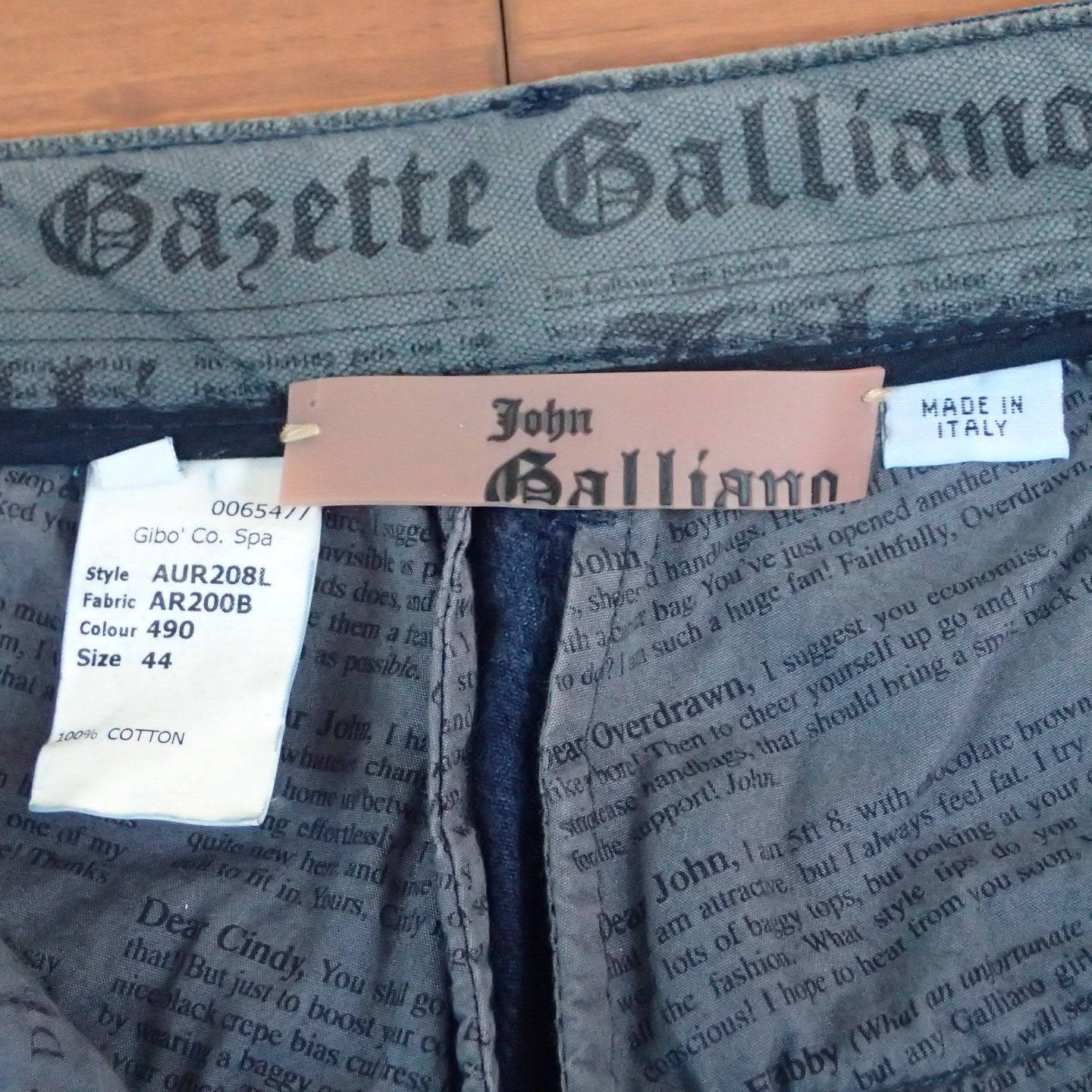 John Galliano Hip Gimmick Damaged Denim Pants