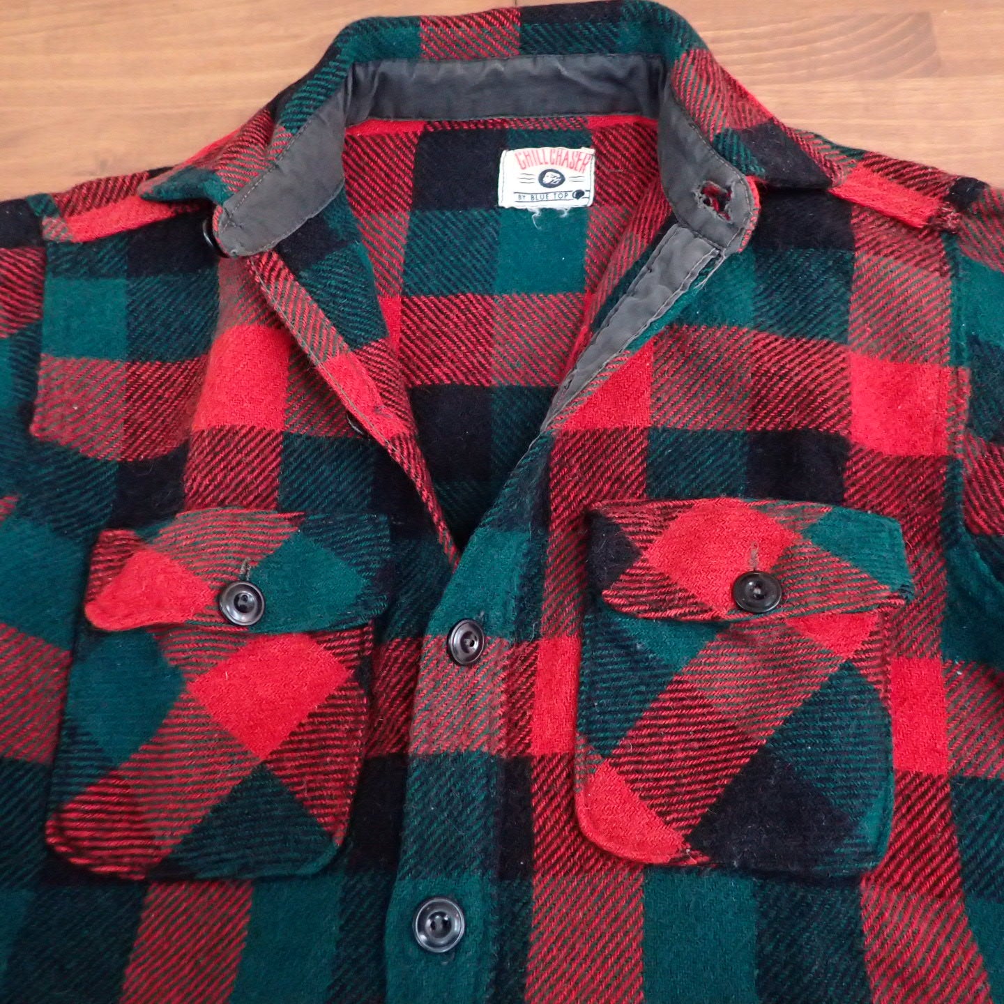 60s Chill Chaser Wool Flannel Block Check Shirt
